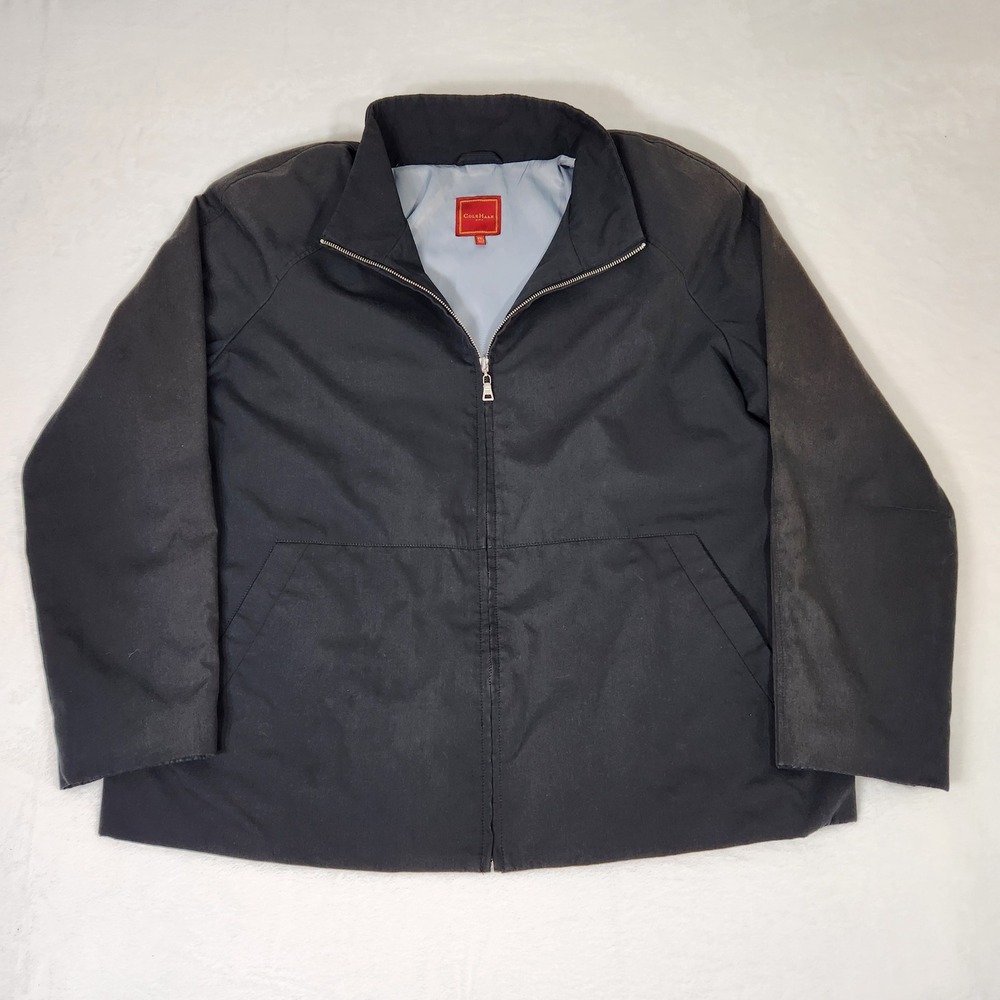 Cole Haan City Mens XXL Black Full Zip Harrington Jacket HAF0083S Light Coat